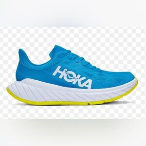 HOKA One One Carbon X 2 blue racing athletic shoe.